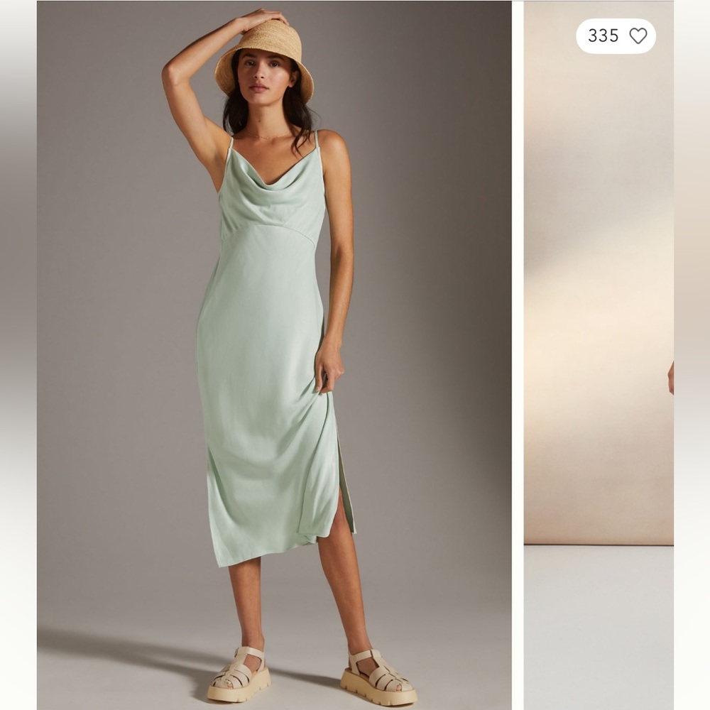 Anthropologie Elyse Slip Dress Mint - Picture 1 of 8